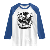 Merry F Caw F Christmas Raven Raglan Shirt Funny Holiday Gift - Wonder Print Shop