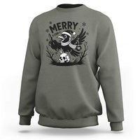 Merry F Caw F Christmas Raven Sweatshirt Funny Holiday Gift - Wonder Print Shop