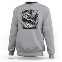 Merry F Caw F Christmas Raven Sweatshirt Funny Holiday Gift - Wonder Print Shop
