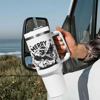 Merry F Caw F Christmas Raven Tumbler With Handle Funny Holiday Gift - Wonder Print Shop