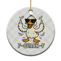 Funny F Quack F Silly Duck Sarcastic Joke Gift Ceramic Ornament - Wonder Print Shop
