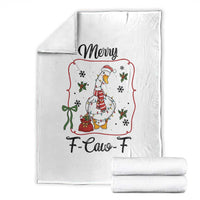 Merry F Caw F Duck Sarcastic Joke Gift Throw Blanket Funny Christmas Gift - Wonder Print Shop