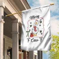 Merry F Caw F Duck Sarcastic Joke Gift Garden Flag Funny Christmas Gift - Wonder Print Shop