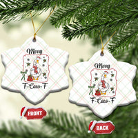 Merry F Caw F Duck Sarcastic Joke Gift Ceramic Ornament Funny Xmas Gift - Wonder Print Shop