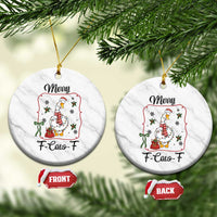 Merry F Caw F Duck Sarcastic Joke Gift Ceramic Ornament Funny Xmas Gift - Wonder Print Shop