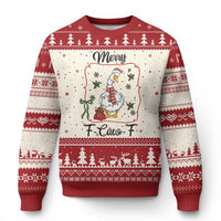 Merry F Caw F Duck Sarcastic Joke Gift Ugly Christmas Sweater Funny Xmas Gift - Wonder Print Shop