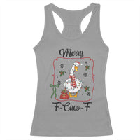 Merry F Caw F Duck Sarcastic Joke Gift Racerback Tank Top Funny Christmas Gift - Wonder Print Shop