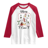 Merry F Caw F Duck Sarcastic Joke Gift Raglan Shirt Funny Christmas Gift - Wonder Print Shop