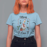 Merry F Caw F Duck Sarcastic Joke Gift T Shirt For Women Funny Christmas Gift - Wonder Print Shop