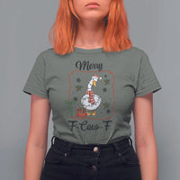Merry F Caw F Duck Sarcastic Joke Gift T Shirt For Women Funny Christmas Gift - Wonder Print Shop