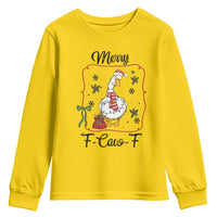 Merry F Caw F Duck Sarcastic Joke Gift Youth Sweatshirt Funny Christmas Gift - Wonder Print Shop