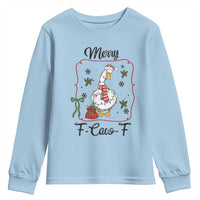 Merry F Caw F Duck Sarcastic Joke Gift Youth Sweatshirt Funny Christmas Gift - Wonder Print Shop