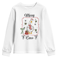 Merry F Caw F Duck Sarcastic Joke Gift Youth Sweatshirt Funny Christmas Gift - Wonder Print Shop
