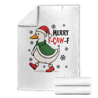 Merry F Caw F Duck Lover Throw Blanket Funny Christmas Gift - Wonder Print Shop