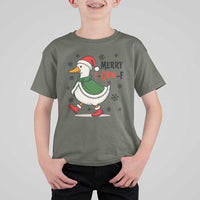 Merry F Caw F Duck Lover T Shirt For Kid Funny Christmas Gift - Wonder Print Shop