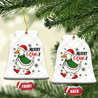 Merry F Caw F Duck Lover Ceramic Ornament Funny Xmas Gift - Wonder Print Shop