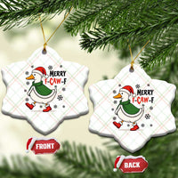 Merry F Caw F Duck Lover Ceramic Ornament Funny Xmas Gift - Wonder Print Shop