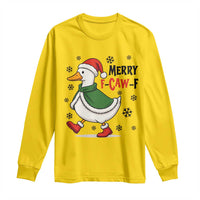 Merry F Caw F Duck Lover Long Sleeve Shirt Funny Christmas Gift - Wonder Print Shop