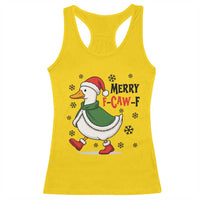 Merry F Caw F Duck Lover Racerback Tank Top Funny Christmas Gift - Wonder Print Shop