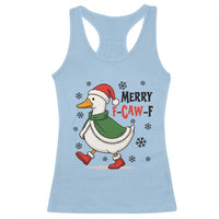 Merry F Caw F Duck Lover Racerback Tank Top Funny Christmas Gift - Wonder Print Shop