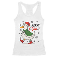 Merry F Caw F Duck Lover Racerback Tank Top Funny Christmas Gift - Wonder Print Shop
