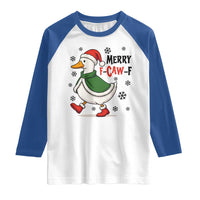 Merry F Caw F Duck Lover Raglan Shirt Funny Christmas Gift - Wonder Print Shop