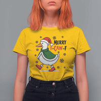 Merry F Caw F Duck Lover T Shirt For Women Funny Christmas Gift - Wonder Print Shop