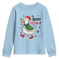 Merry F Caw F Duck Lover Youth Sweatshirt Funny Christmas Gift - Wonder Print Shop