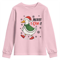 Merry F Caw F Duck Lover Youth Sweatshirt Funny Christmas Gift - Wonder Print Shop