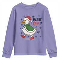 Merry F Caw F Duck Lover Youth Sweatshirt Funny Christmas Gift - Wonder Print Shop