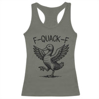 Funny F Quack F Duck Lover Sarcastic Joke Gift Racerback Tank Top - Wonder Print Shop