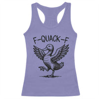 Funny F Quack F Duck Lover Sarcastic Joke Gift Racerback Tank Top - Wonder Print Shop