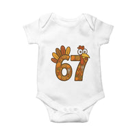 Six And Seven Meme Turkey Baby Onesie Funny Thanksgiving Gift - Wonder Print Shop