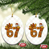 Six And Seven Meme Turkey Ceramic Ornament Funny Thanksgiving Gift - Wonder Print Shop