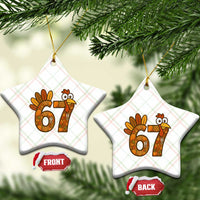 Six And Seven Meme Turkey Ceramic Ornament Funny Thanksgiving Gift - Wonder Print Shop