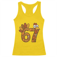 Six And Seven Meme Turkey Racerback Tank Top Funny Thanksgiving Gift - Wonder Print Shop