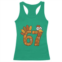 Six And Seven Meme Turkey Racerback Tank Top Funny Thanksgiving Gift - Wonder Print Shop