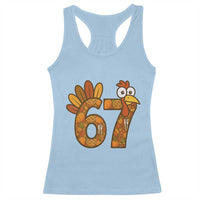 Six And Seven Meme Turkey Racerback Tank Top Funny Thanksgiving Gift - Wonder Print Shop