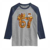 Six And Seven Meme Turkey Raglan Shirt Funny Thanksgiving Gift - Wonder Print Shop