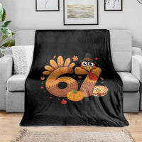 Funny Turkey Six And Seven Meme Throw Blanket Thanksgiving Gift - Wonder Print Shop
