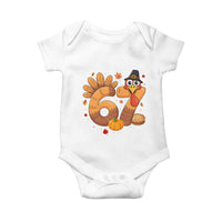 Funny Turkey Six And Seven Meme Baby Onesie Thanksgiving Gift - Wonder Print Shop