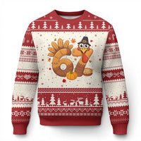 Funny Turkey Six And Seven Meme Ugly Christmas Sweater Thanksgiving Gift - Wonder Print Shop