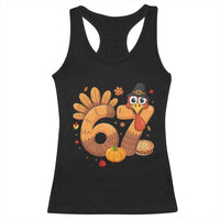 Funny Turkey Six And Seven Meme Racerback Tank Top Thanksgiving Gift - Wonder Print Shop