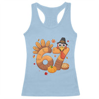 Funny Turkey Six And Seven Meme Racerback Tank Top Thanksgiving Gift - Wonder Print Shop