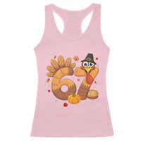 Funny Turkey Six And Seven Meme Racerback Tank Top Thanksgiving Gift - Wonder Print Shop