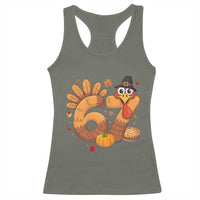 Funny Turkey Six And Seven Meme Racerback Tank Top Thanksgiving Gift - Wonder Print Shop