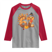 Funny Turkey Six And Seven Meme Raglan Shirt Thanksgiving Gift - Wonder Print Shop