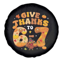 Give Thanks To 67 Spare Tire Cover Funny Brainrot Six Seven Meme Thanksgiving Gift - Wonder Print Shop