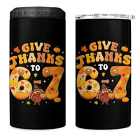Give Thanks To 67 4 in 1 Can Cooler Tumbler Funny Brainrot Six Seven Meme Thanksgiving Gift - Wonder Print Shop