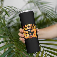 Give Thanks To 67 Skinny Tumbler Funny Brainrot Six Seven Meme Thanksgiving Gift - Wonder Print Shop